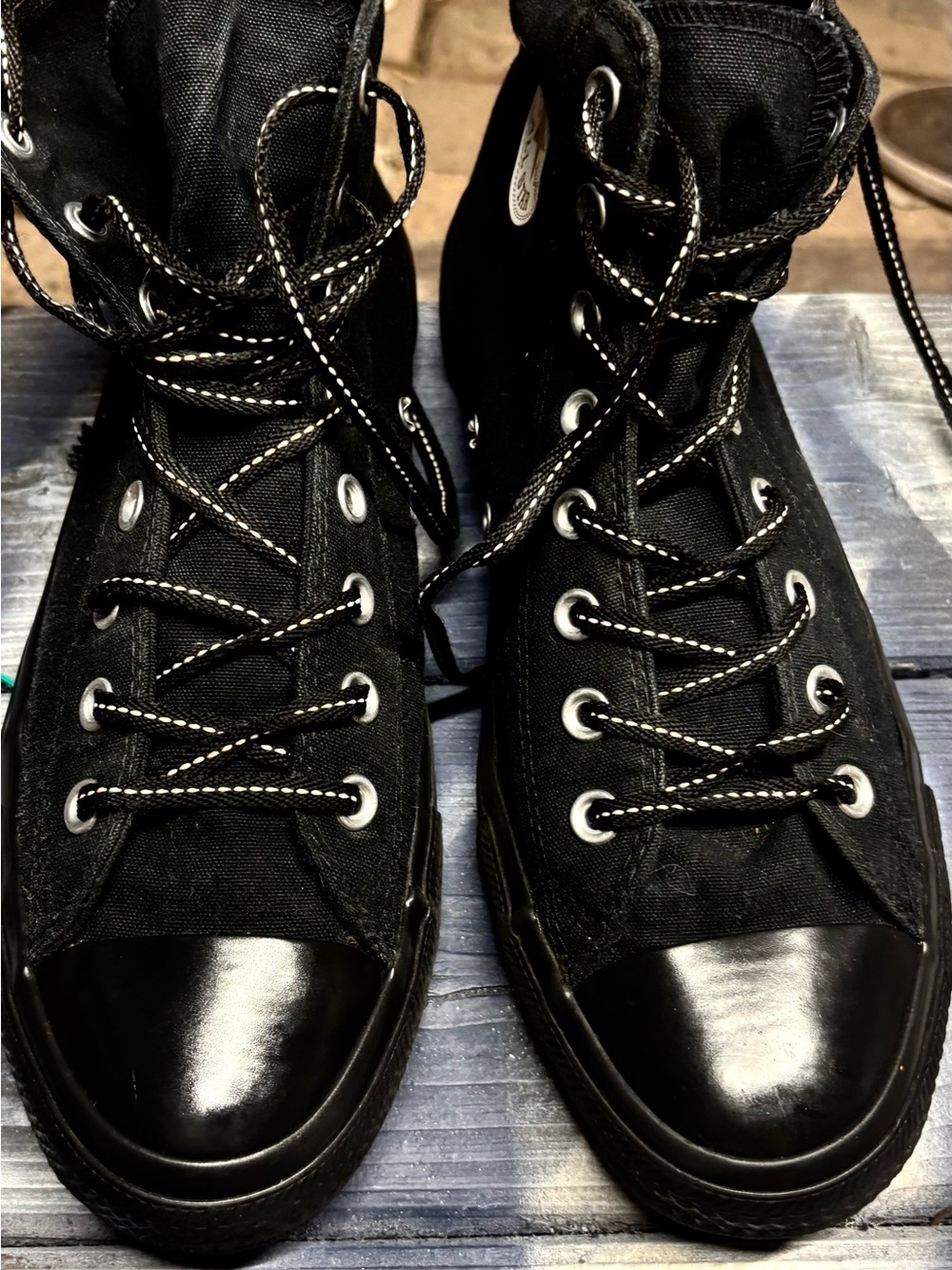 Black Converse high top sneakers in US Mens 9.5 #hightop #converse